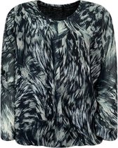 Pink Lady dames blouse groen print - maat M