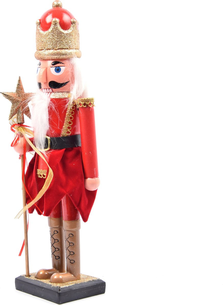 Houten Vrouw Notenkraker Kerstdecoratie - Traditioneel Kerstornament Groot