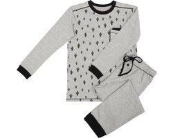 La-V pyjama sets voor jongens met all over print Grijs 152-158