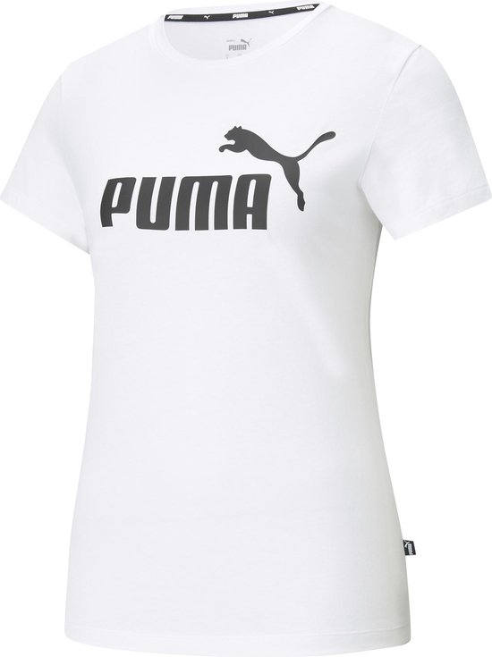 PUMA ESS Logo Tee Dames T-shirt - Wit - Maat M