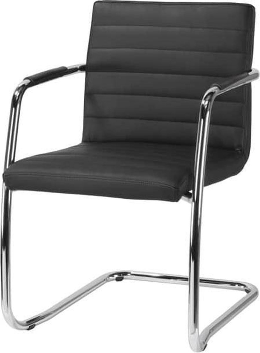 Sledestoel vergaderstoel Design 1878-zwart-leatherlook