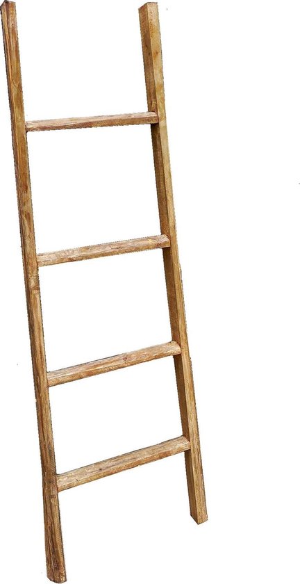 Decoratie ladder houten trap groot 150cm hangend of staand bruin