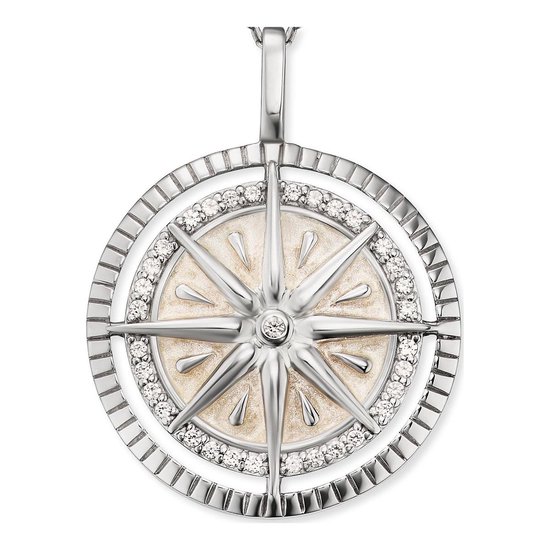 Collier femme Engelsrufer Windrose en Argent 925 rhodié, 2 zircones, taille unique 87847225