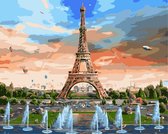 Schilderen op Nummer - Parijs / Eiffeltoren - Painting by Numbers - 50x40 cm - Complete Set