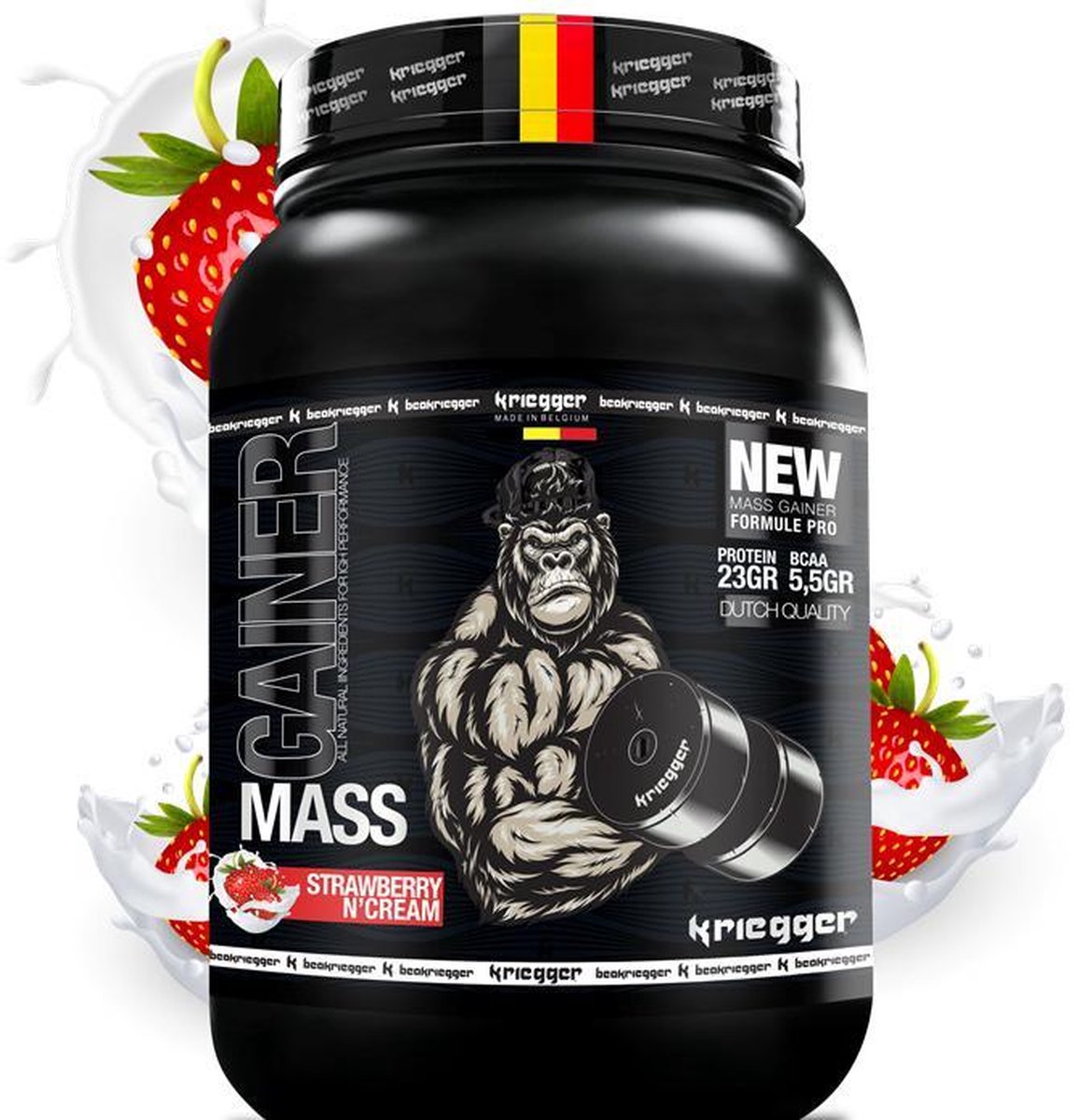 Goedkoopste Mass Gainer Kriegger 3 Kg / flavour - Strawberry n'cream
