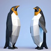 Kit Papercraft 3D Pingouins – Kit complet avec tapis de découpe, règle, plioir en os, couteau – 50 cm – Set de 2