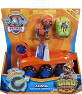 Paw Patrol Zuma deluxe voertuig dino rescue set met mysterie dino