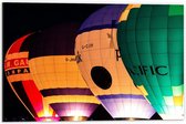 Dibond - Vier Luchtballonnen - 60x40cm Foto op Aluminium (Wanddecoratie van metaal)