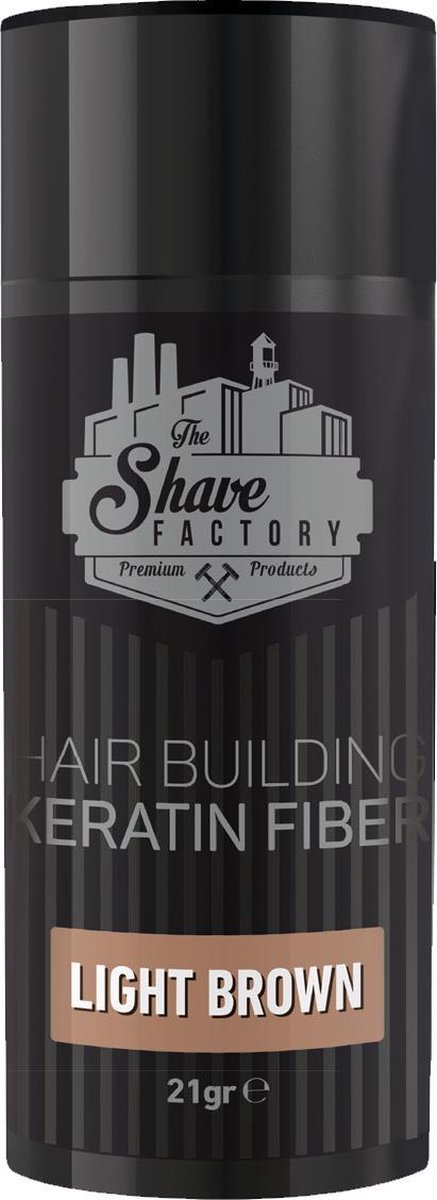 The Shave Factory Hair Building Fibers Haargroei - 21gr - Lichtbruin