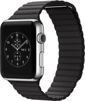 watchbands-shop.nl Kunstleren bandje - Ook geschikt voor Apple Watch Series 1/2/3 (38mm) - Zwart