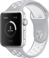 watchbands-shop.nl bandje - bandje geschikt voor Apple Watch Series 1/2/3 (38mm) - GrijsWit - S/M