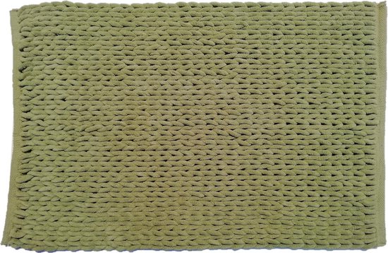 Bol Com Badmat Gevlochten Chenille Groen 60 X 90 Cm