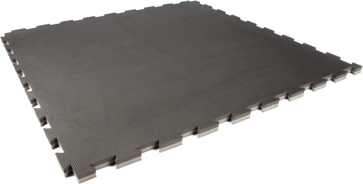 EVA FOAM tegel - Tatami mat - Sportmat - Zwart / Donkergrijs 100 x 100 x 2,5cm - Rubbermagazijn