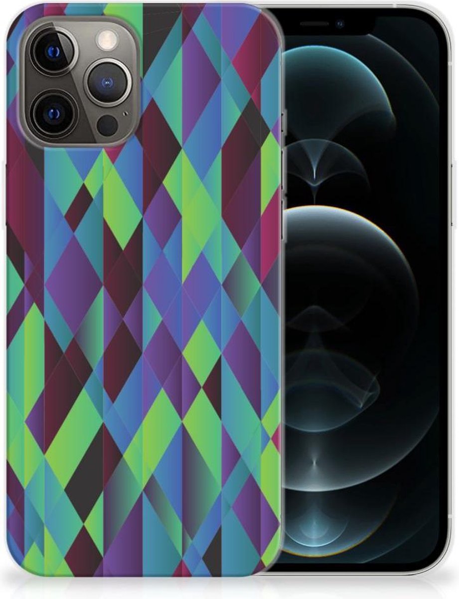 iPhone 12 Pro Max TPU Hoesje Abstract Green Blue