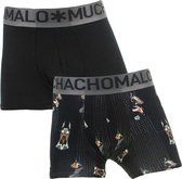 Muchachomalo - jongens bamboo 2-pack print & zwart - 122/128