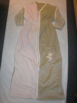 vaco slaapzak in velour, 90-110 cm met uitneembare mouw  ,rose met beige