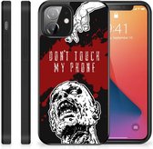 Back Case TPU Siliconen Hoesje iPhone 12 Mini GSM Hoesje met Zwarte rand Zombie Blood