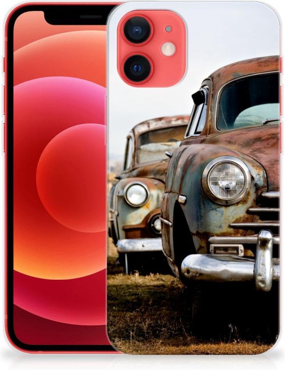 Back Cover voor iPhone 12 Mini Siliconen Hoesje met foto Vintage Auto