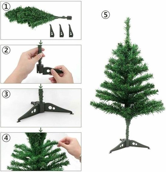 Mini Kerstboom – Compleet met versiering en lichtjes – 60cm - Incl  Batterijen | bol.com