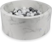 Ballenbad MARBLE 40x90 cm incl 300 ballen ballen: wit-grijs-straciatella (wit met zwarte puntjes)