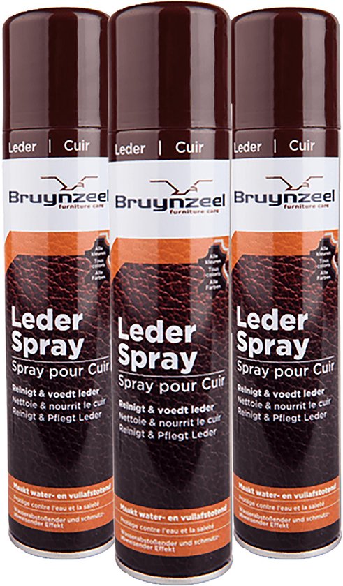 droog Automatisch scherm Leder spray 3X Bruynzeel reinigt & voedt leder 3x 300ML | bol.com