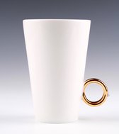 Swarovski - Koffie/ Thee beker - Gouden oor - CADEAU tip - Bruiloft - 30cl - Drinkbeker - Beker - Porselein - Set a 4 stuks