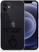 Leuk TPU Back Case iPhone 12 | 12 Pro (6.1") Hoesje Finger Don't Touch My Phone