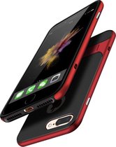 Apple iPhone 7 - iPhone 8 Backcover | Zwart - Rood | Shockproof Hoesje | TPU met Kickstand