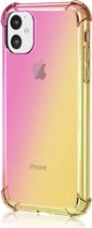 Apple iPhone 11 Backcover - Roze / Geel - Shockproof TPU hoesje