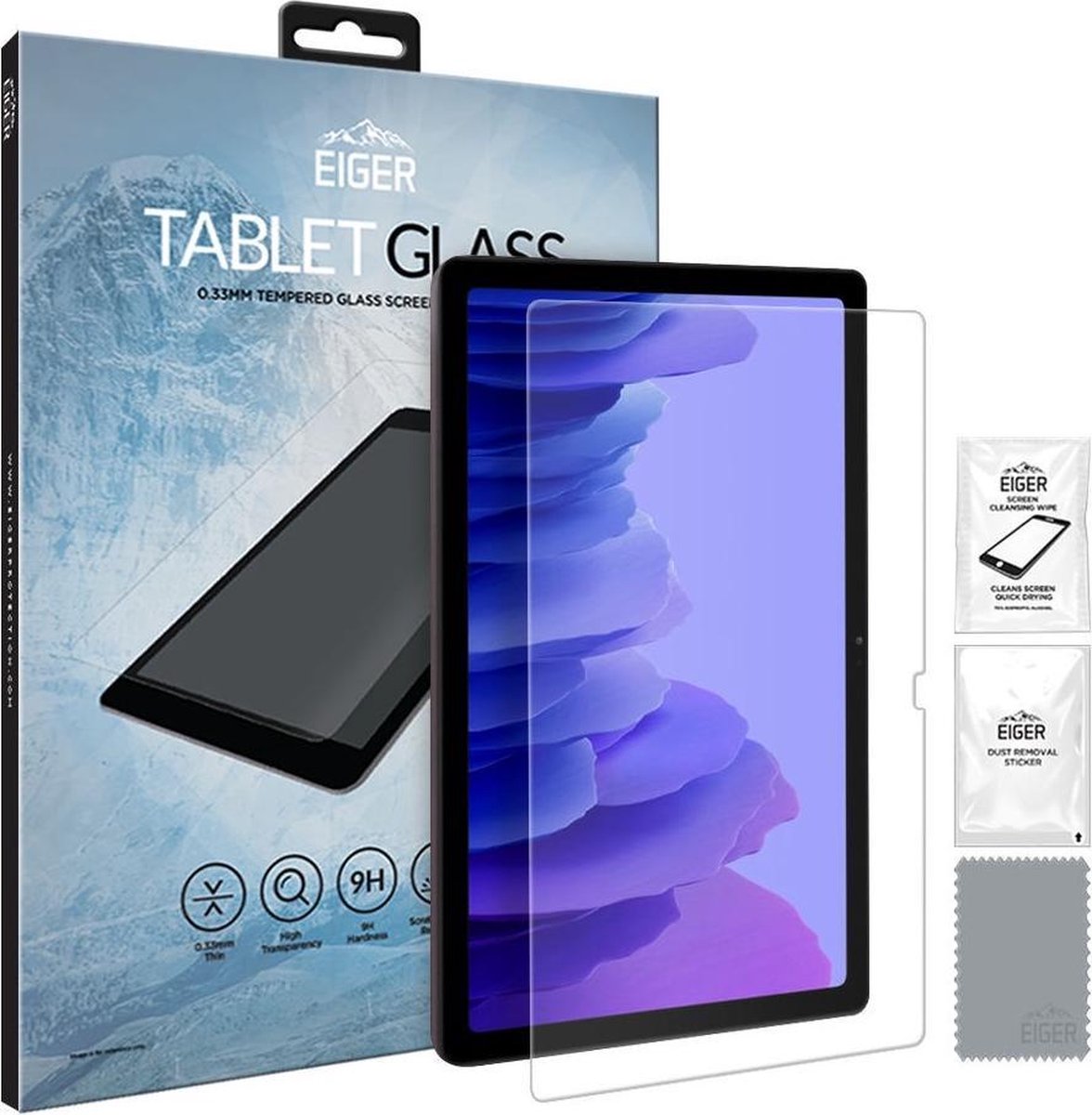 Eiger Tempered Glass Case Friendly Plat Geschikt voor Samsung Galaxy Tab A7 -2020