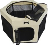MC Star Puppyren Puppytent Opvouwbare Afneembaar Outdoor Kennel voor Huisdier Honden Kat Konijn Cavia (Zwart, L:90*90*61cm)