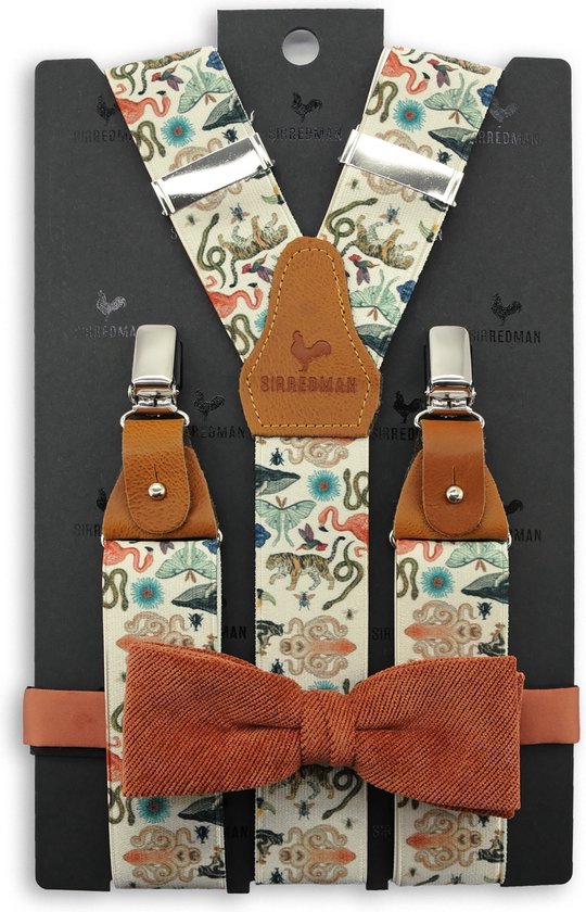 We Love Ties Ensemble de bretelles Sir Redman Vintage Touch, écru / vert / orange