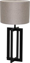 Light & Living Mace lampenvoet | met beige kap | 55 cm hoog | Ø kap 30 cm | zwart