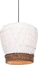 Light & Living Mikki rotan hanglamp | ø34 cm | in hoogte verstelbaar | wit met riet