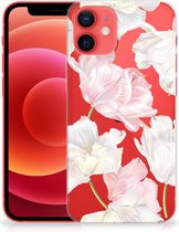 GSM Hoesje iPhone 12 Mini Back Case TPU Siliconen Hoesje Doorzichtig Mooie Bloemen