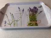 Dienblad 13x21 cm Melamine Lavendel met vlinders