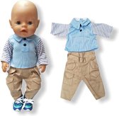 Poppenkleding jongen - Baby Born kleertjes o.a. - Poppenkleertjes 43 cm - Polo met broekje - Gratis verzending