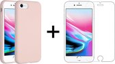 iphone 6 hoesje roze - Apple iPhone 6s hoesje roze siliconen case hoes cover - hoesje iphone 6 - hoesje iphone 6s - 1x iPhone 6/6S Screenprotector Screen Protector