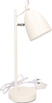 Tafellamp/bureaulamp wit metaal - Schemerlamp 37 cm - E14 - Schemerlampen/bureaulampen