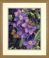 Clematis met vlinders Schilderen op nummer