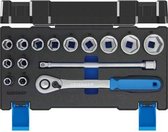 Gedore Blauw Premium Line: 19DMU-20 Dopsleutelset - Doppenset 15 Delig - 1/2" 6-kant Metrisch 10-32 mm