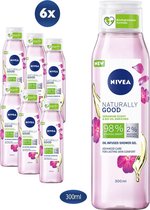 NIVEA Naturally Good Wild Rose Water Douchegel - 6 x 300 ml - Voordeelverpakking