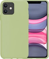 iPhone 11 Hoes Case Siliconen Hoesje Back Cover - Groen
