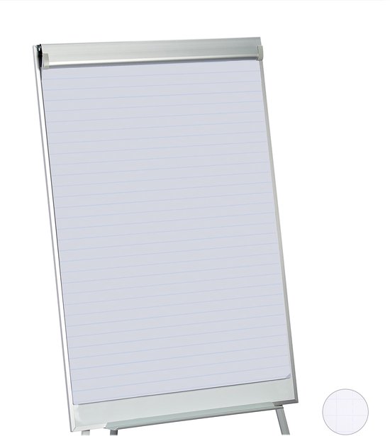 Relaxdays flipover papier - flipchart papier - whiteboard papier - 50  vellen -... | bol.com