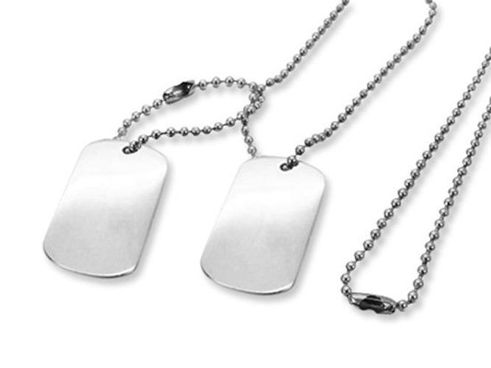 Amanto Ketting Gerdo - Staal PVD - Dogtag - 35x20mm - 68cm