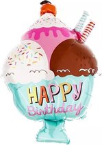 Ballon happy birthday taart, verjaardags-ballon 50cm