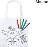 Kerst Tas - Kerst Decoratie - Kerstman - Kleuren voor Kinderen - 5 Krijtjes - Rheme