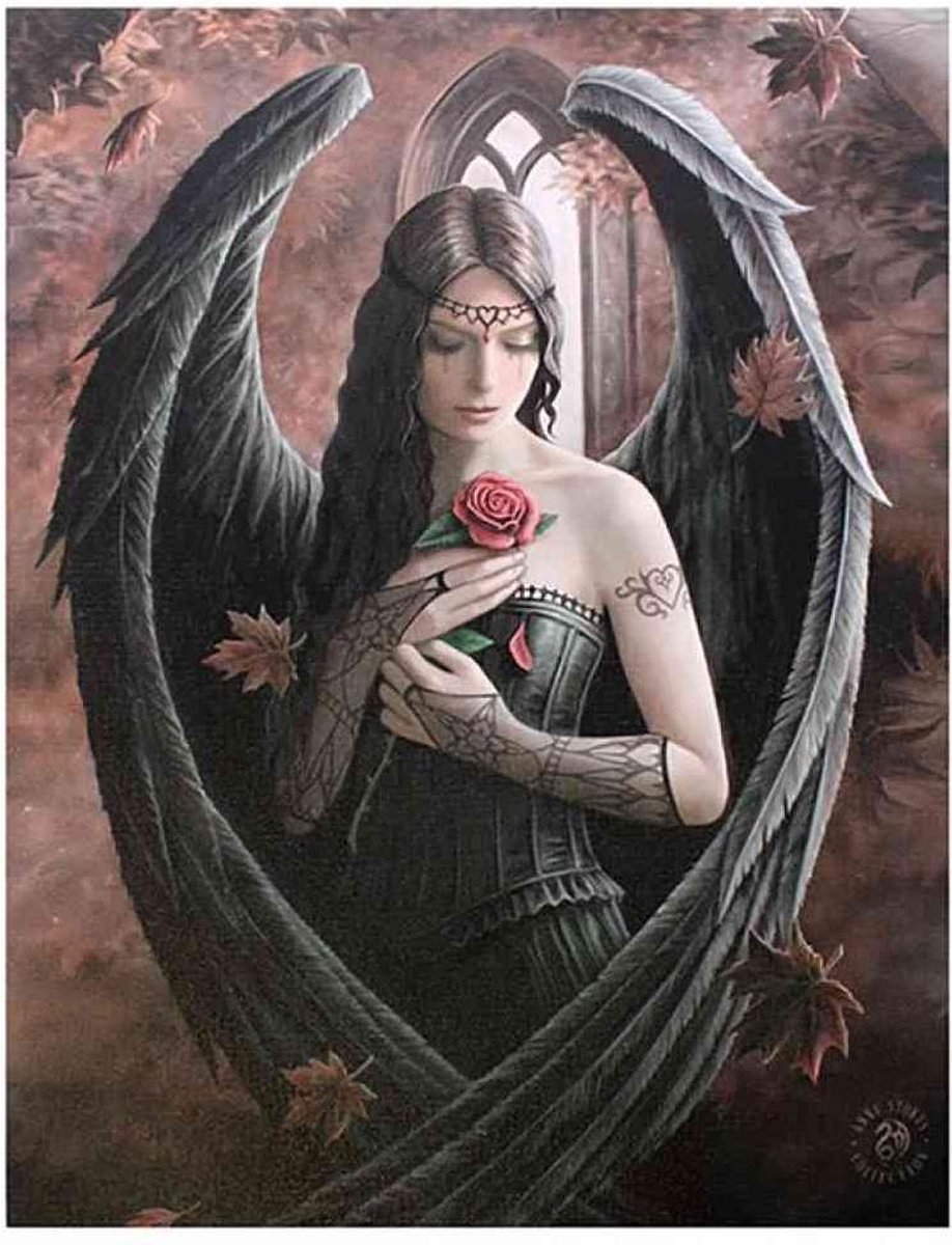 Anne Stokes - Angel Rose - Canvas afbeelding