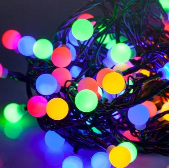 beloning aluminium leef ermee LED kerstverlichting - Gekleurde bolletjes - 100 stuks - 10 meter -  koppelbaar | bol.com