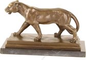 Leeuwin - Bronzen beeldje - handgemaakt - 27,2/21,3 cm hoog